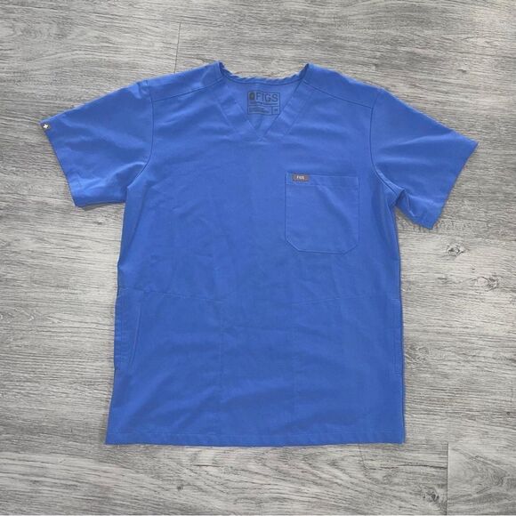 Figs Other - FIGS Chisec Three-Pocket Scrub Top Men's XS Blue Short Sleeve TM3000
